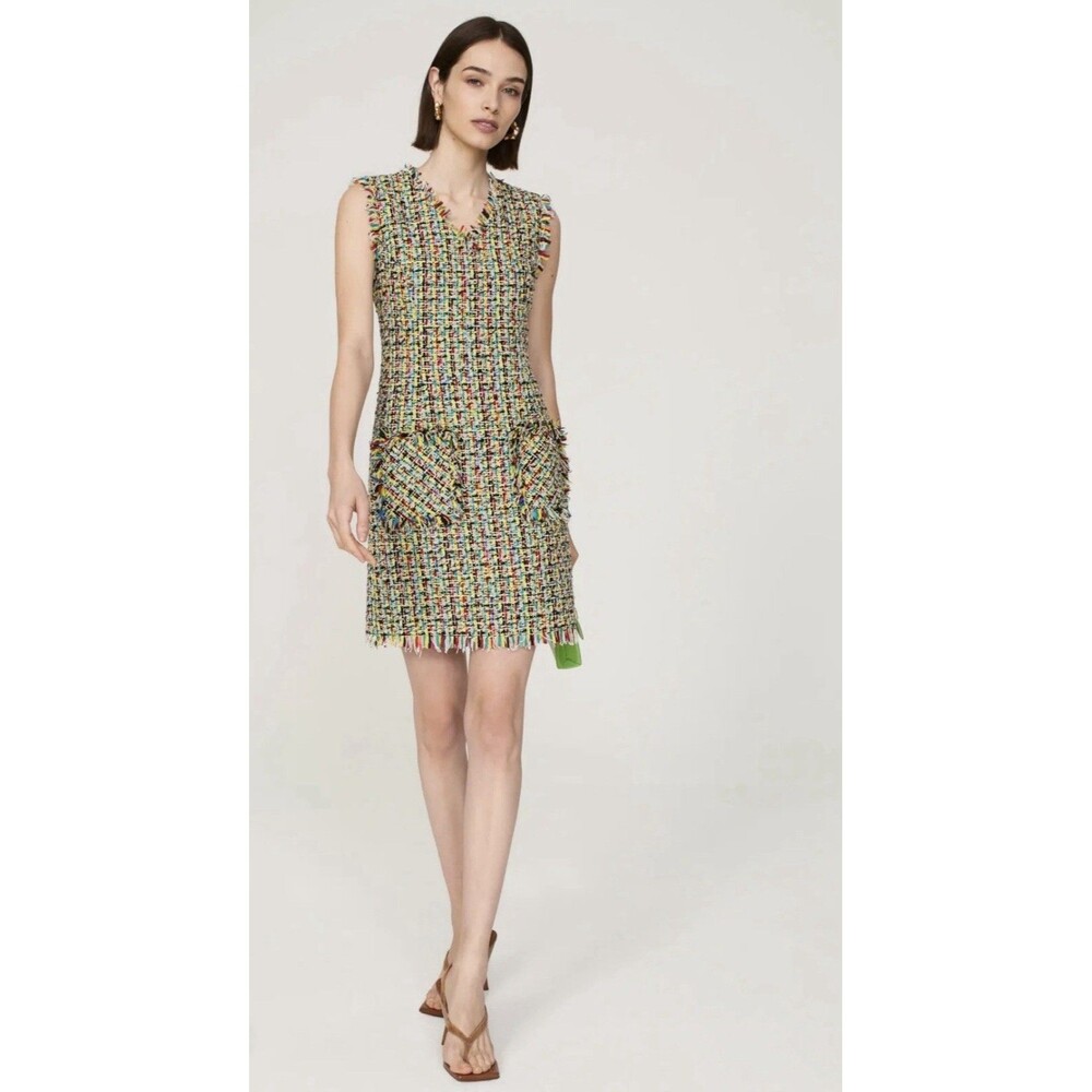 CALLAS Rainbow Tweed Mini Dress Size 46/ 12